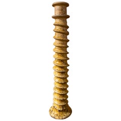 Used 1990s Handcrafted Moroccan Green Candlestick with Rustic Enamel