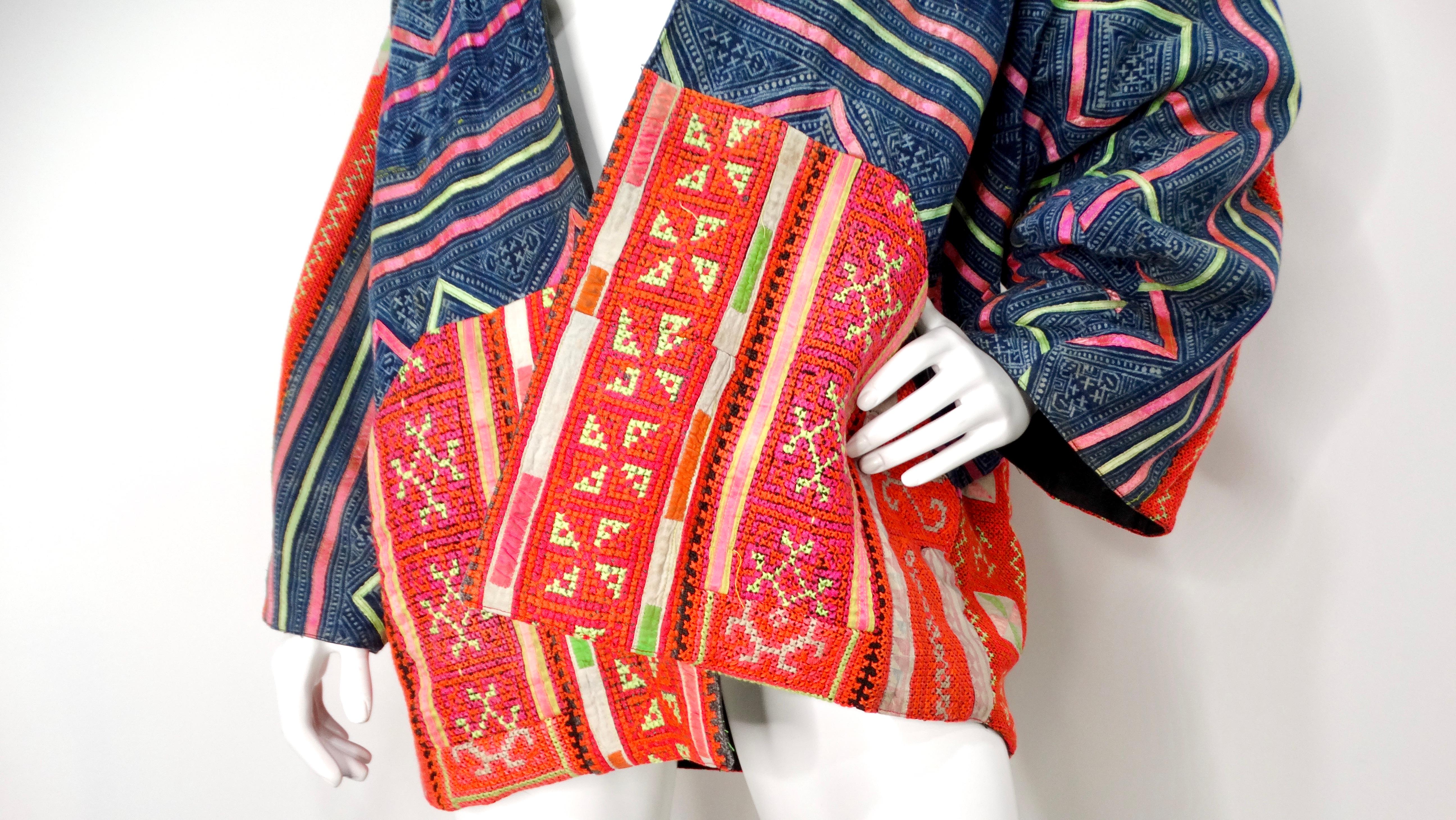 1990 Handmade Guatemalan Artisan Reversible Printed Jacket (veste imprimée réversible) Bon état - En vente à Scottsdale, AZ
