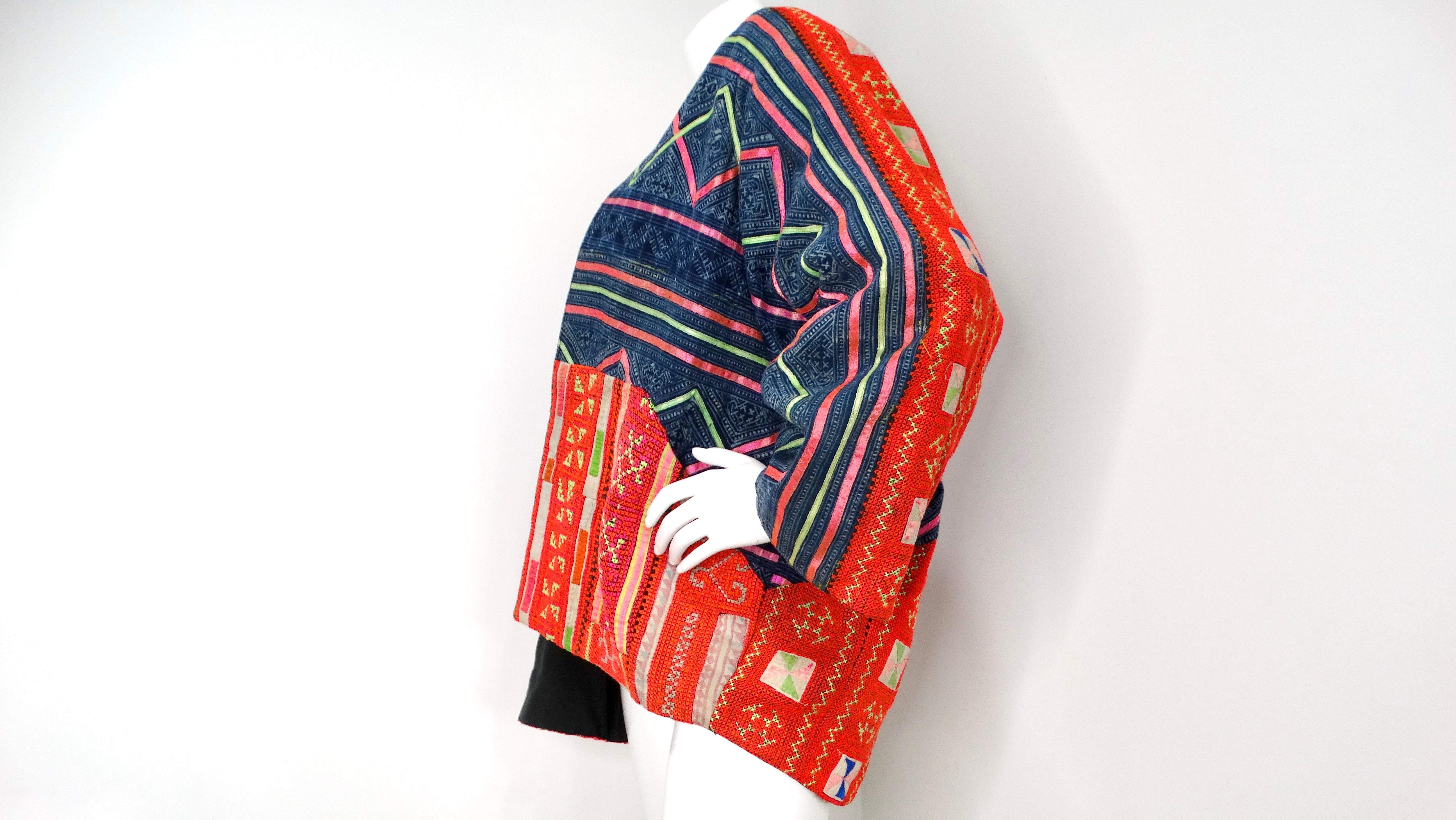 1990 Handmade Guatemalan Artisan Reversible Printed Jacket (veste imprimée réversible) Unisexe en vente