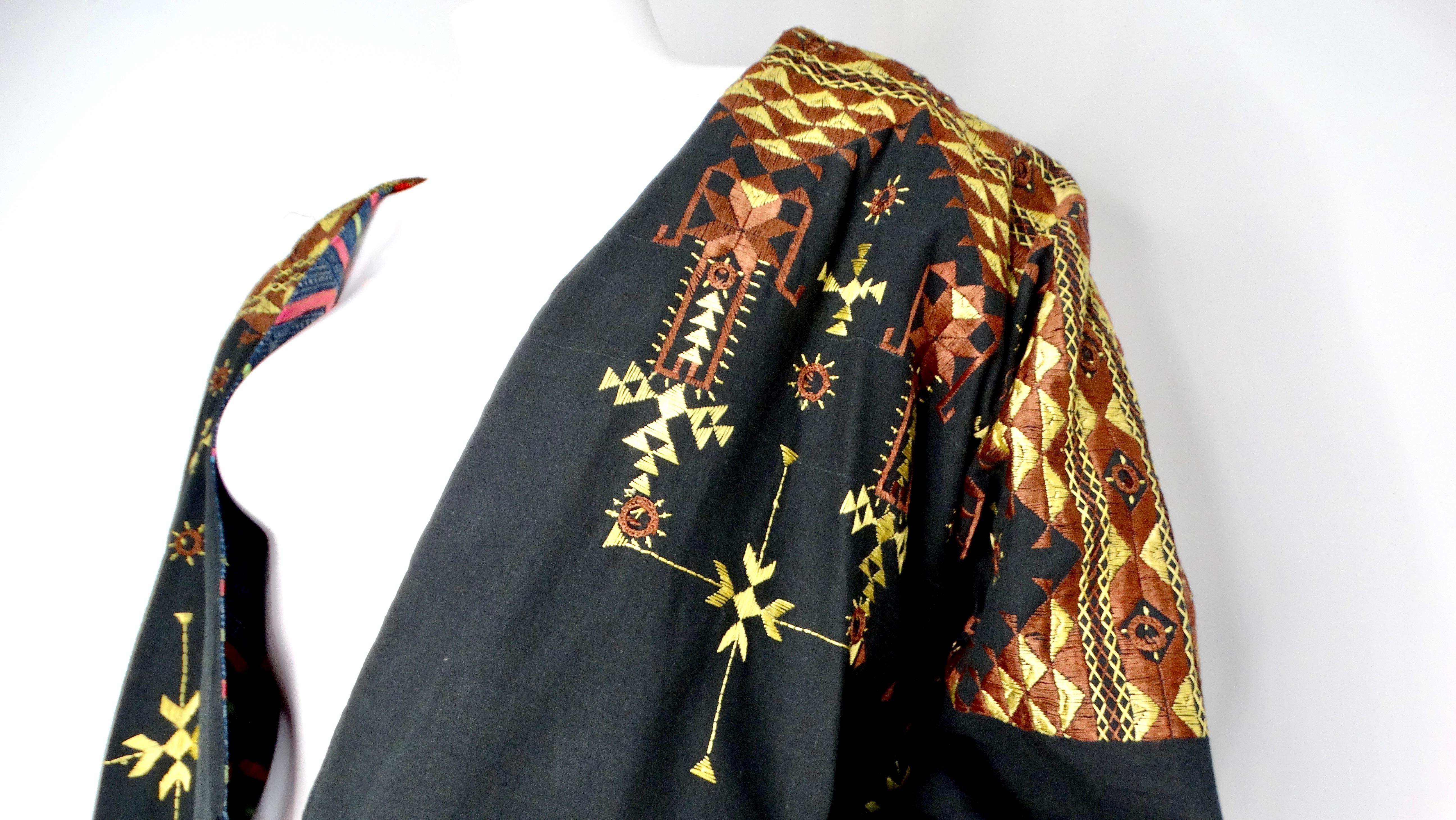 1990 Handmade Guatemalan Artisan Reversible Printed Jacket (veste imprimée réversible) en vente 3