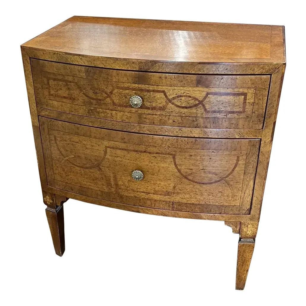 1990s Italian Walnut Chest with Decorative Inla