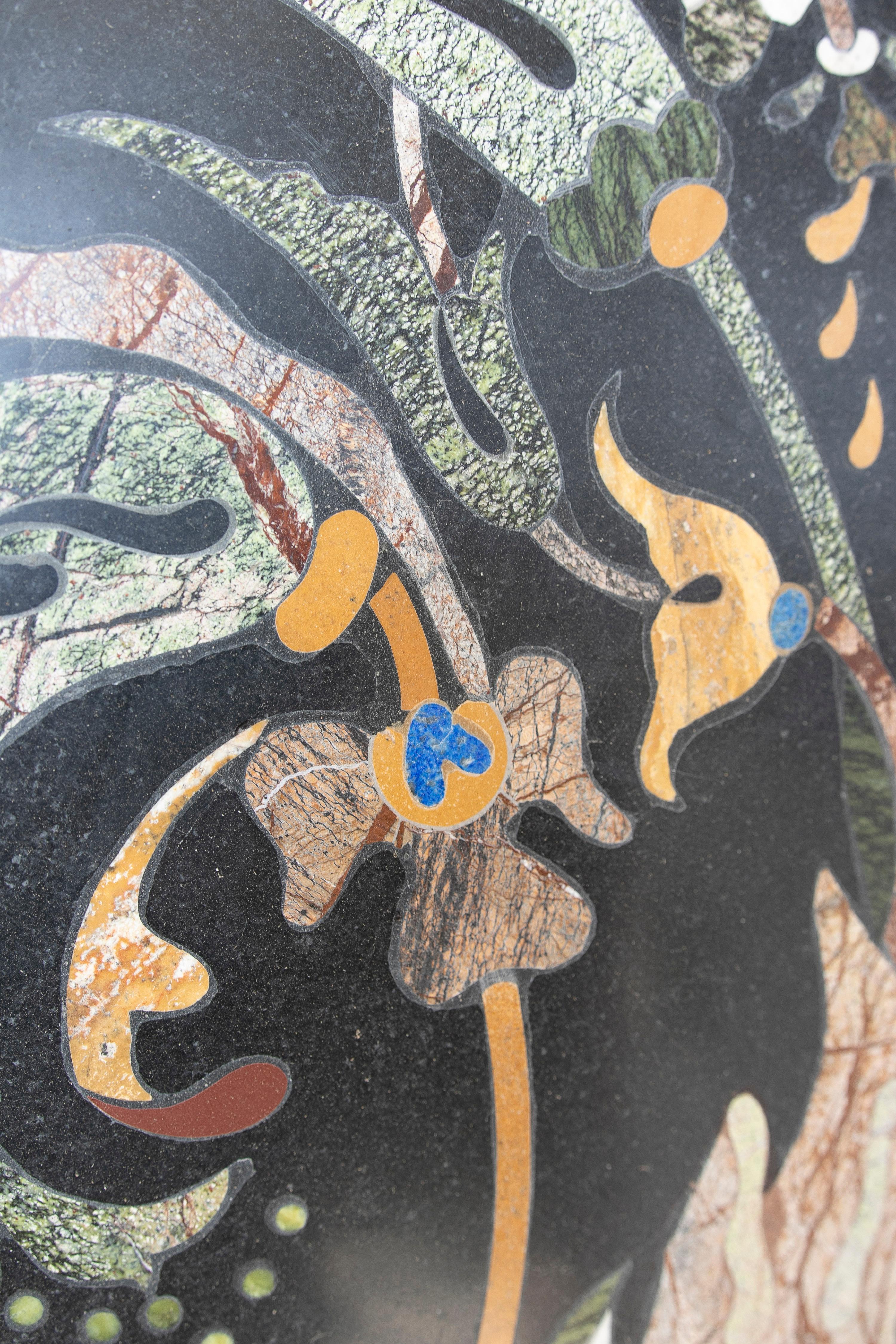 1990er Jahre Handgefertigte Pietra Dura Mosaik-Intarsien-Marmor-Tischplatte 1990er Jahre im Angebot 13