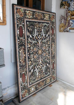 1990s Handmade Pietra Dura Mosaic Inlay Marble Table Top