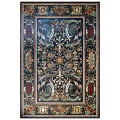 1990s Handmade Pietra Dura Mosaic Inlay Marble Table Top