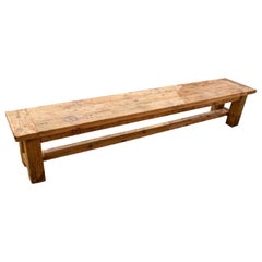 1990s Handmade Solid Wood Rustic Bench