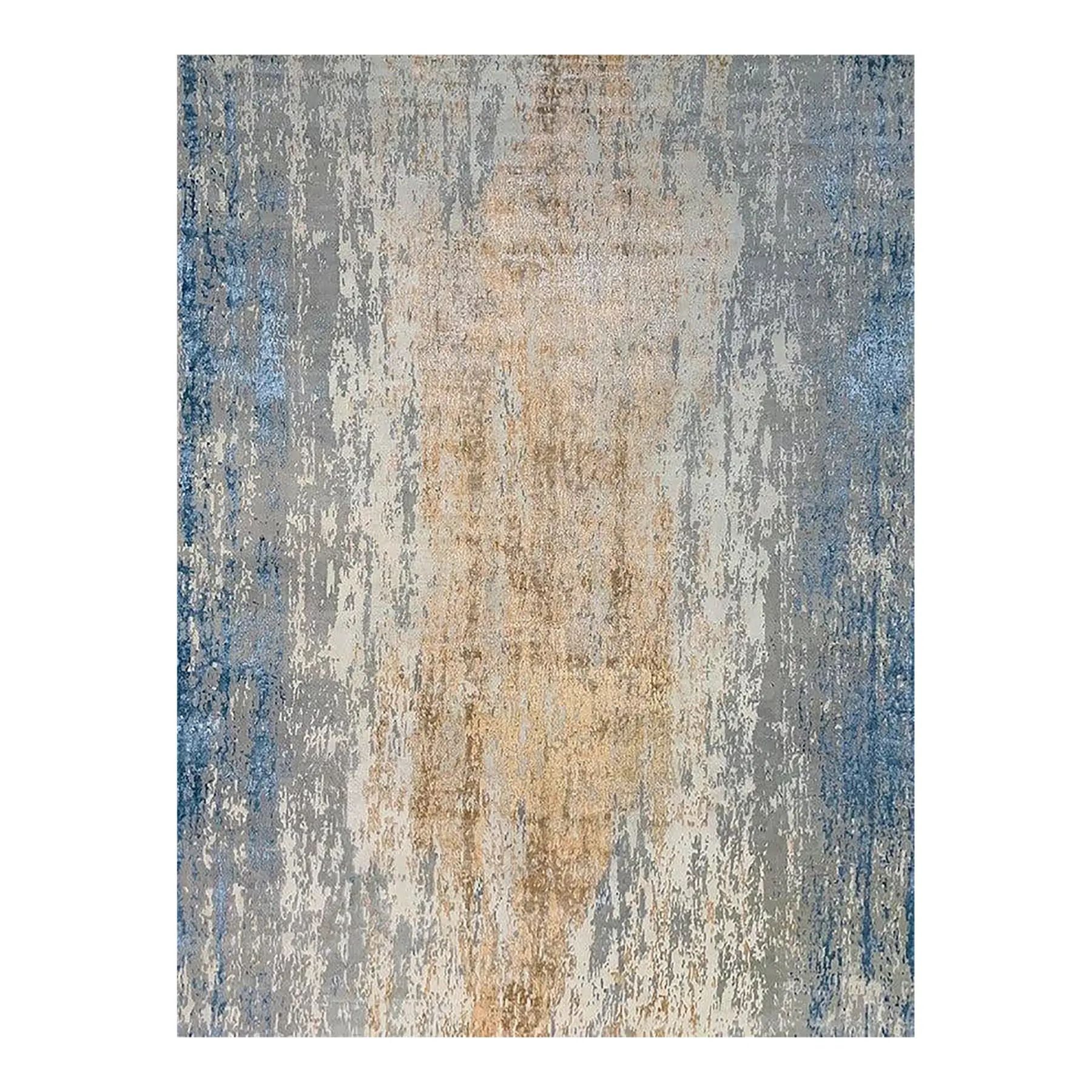 1990s Handwoven Modern Abstract Area Rug – Contemporary Artistic Carpet 12′x15'