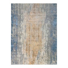 Tapis abstrait moderne tissé à la main des années 1990 – Tapis artistique contemporain 12′x15'