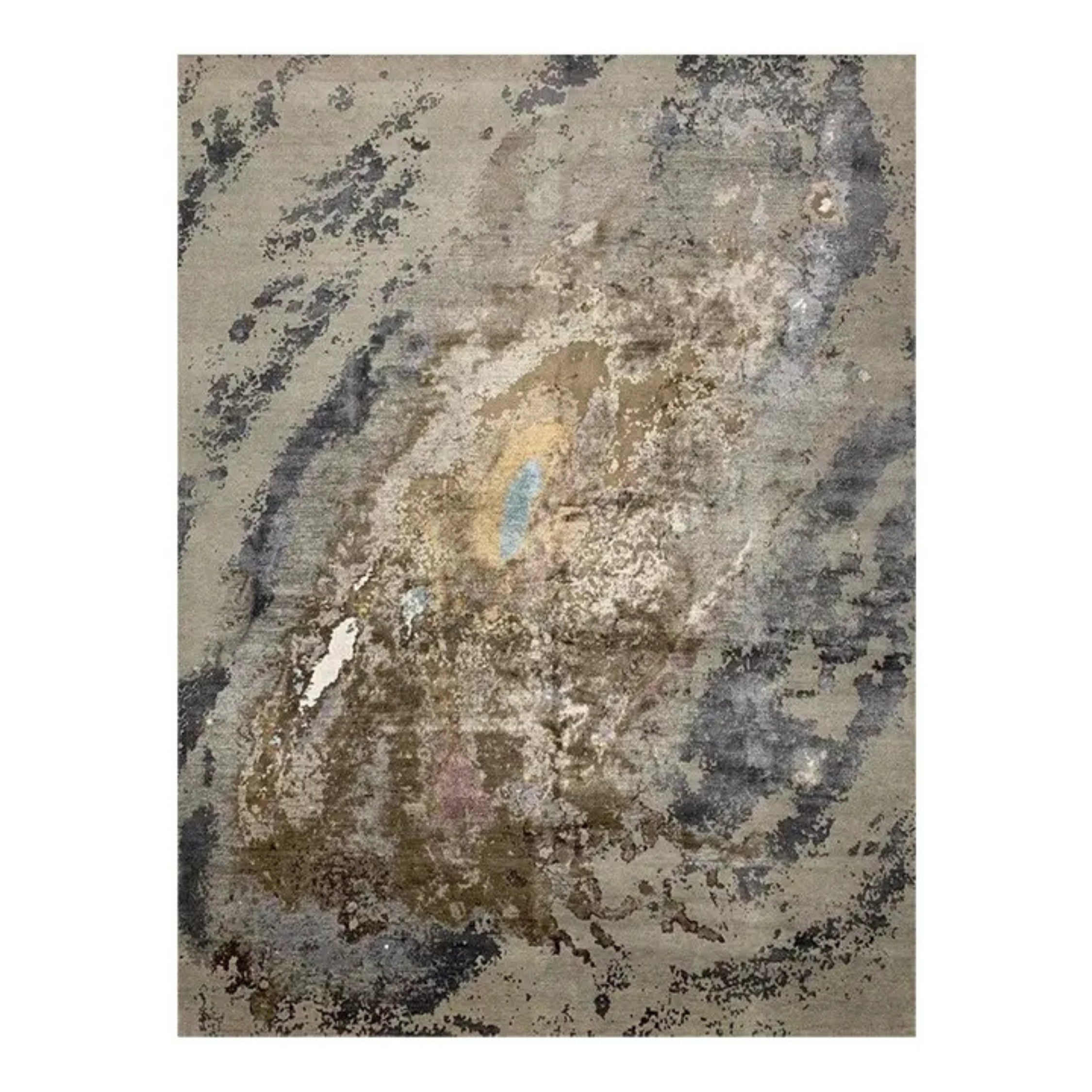 1990s Handwoven Modern Abstract Area Rug – Contemporary Artistic Carpet 9′ × 12' For Sale