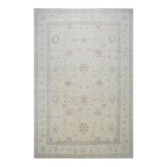 1990s Handwoven Oushak Style Wool Rug, Traditional Persian Design 11'10" x 17'9"