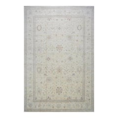 1990s Handwoven Oushak Style Wool Rug, Traditional Persian Design 11'10" x 17'9"