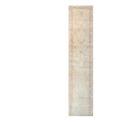 1990s Handwoven Persian Mahal Style Runner Rug, Traditional Floral Rug, 3' x 18'