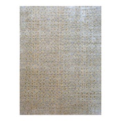 1990s Handwoven Transitional Oushak Wool Area Rug, Soft Floral Design Rug 10x14