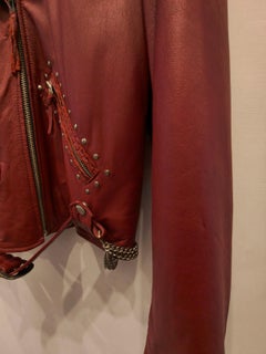 1990s Harley Davidson bordeaux leather jacket size XL