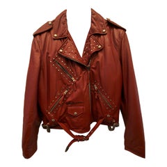 1990s Harley Davidson bordeaux leather jacket size XL
