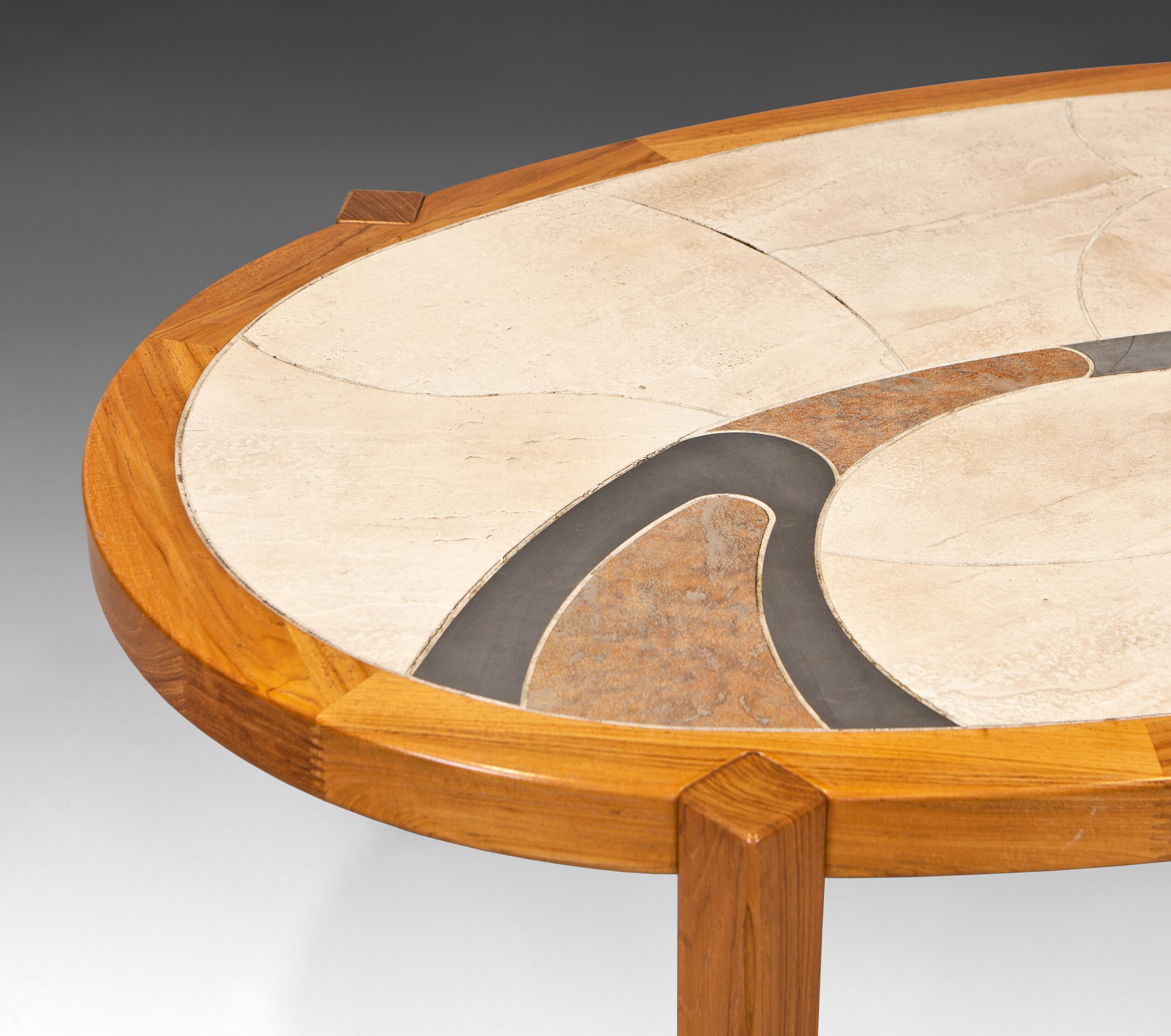 Incrusté Table « Arizona » en céramique Haslev à carreaux des années 1990 en vente
