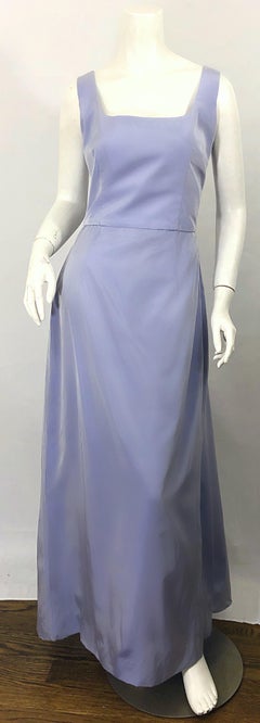 1990s Heidi Weisel Sz 4 / 6 Purple Lavender Lilac Silk Taffeta Vintage 90s Gown