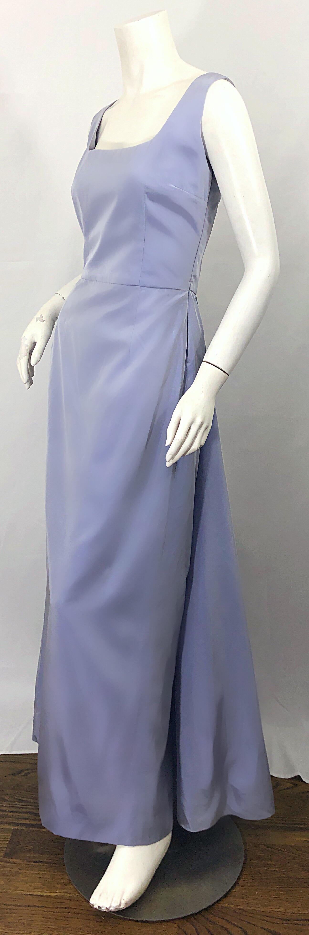 1990s Heidi Weisel Sz 4 / 6 Purple Lavender Lilac Silk Taffeta Vintage 90s Gown In Excellent Condition For Sale In San Diego, CA