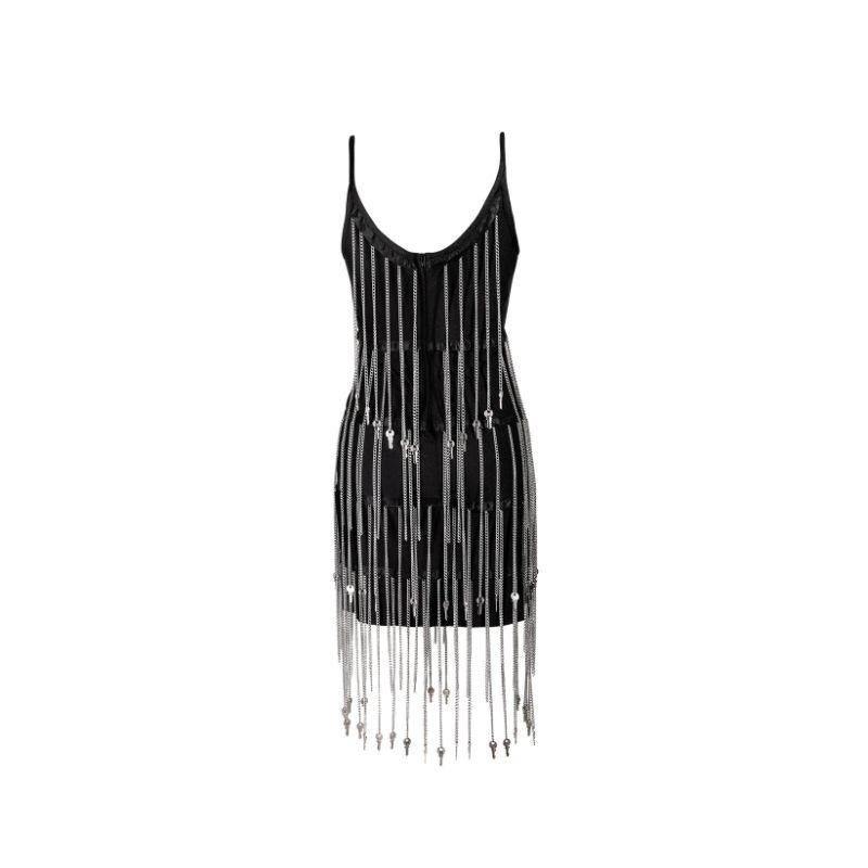 1990s Helen Storey Key Fringe Mini Dress In Good Condition In North Hollywood, CA