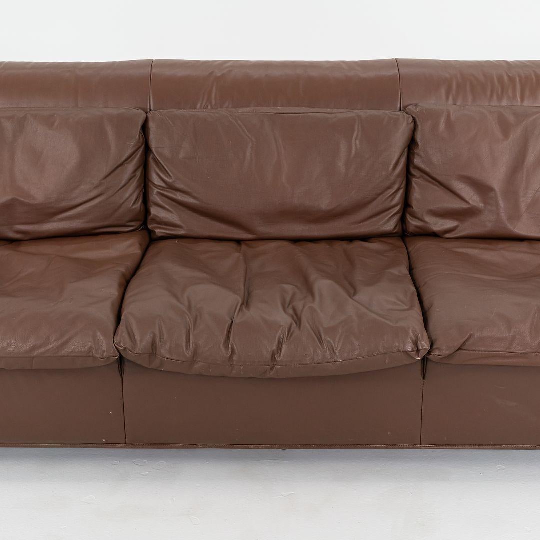1990er Heli Dreisitzer-Sofa von Otto Zapf für Knoll International in braunem Leder im Angebot 4