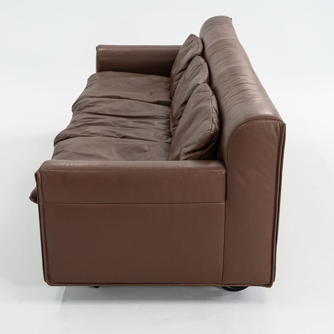 1990er Heli Dreisitzer-Sofa von Otto Zapf für Knoll International in braunem Leder (Ende des 20. Jahrhunderts) im Angebot