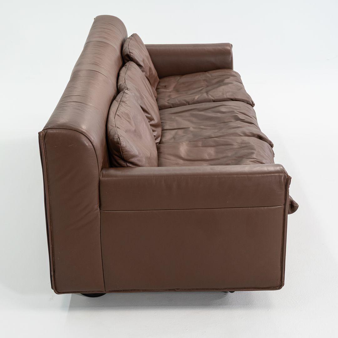 1990er Heli Dreisitzer-Sofa von Otto Zapf für Knoll International in braunem Leder (Stahl) im Angebot