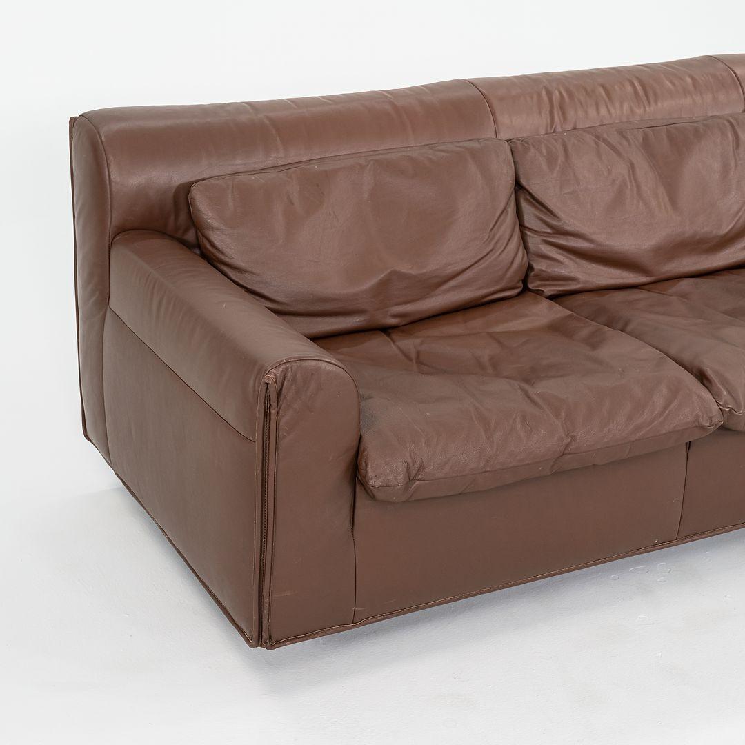 1990er Heli Dreisitzer-Sofa von Otto Zapf für Knoll International in braunem Leder im Angebot 1