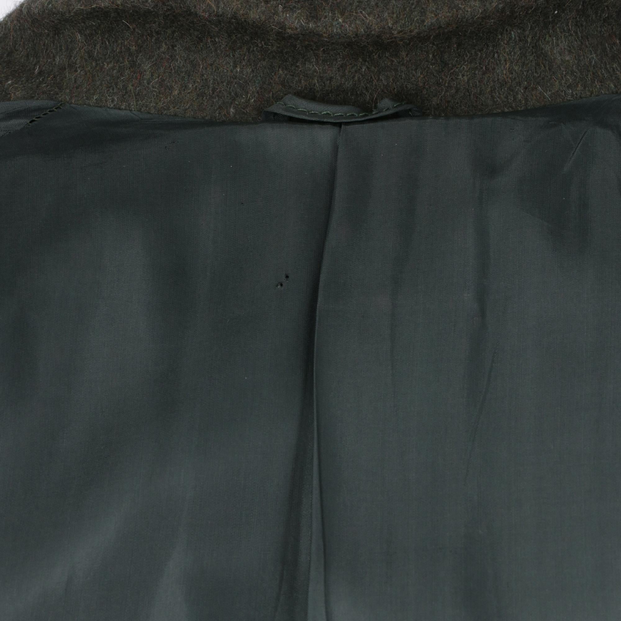 Men's 1990s Helly Sport Loden Dark Green Wool Coat