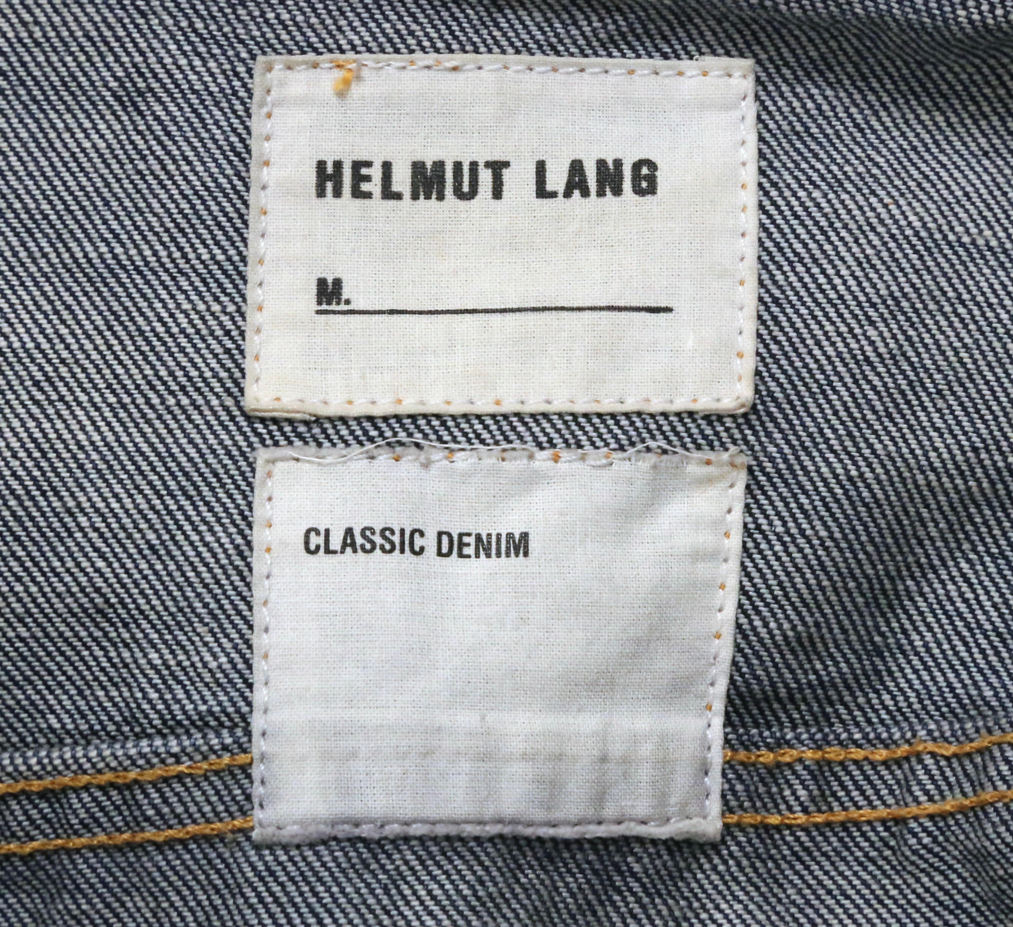 1990's HELMUT LANG classic denim jacket with extra long turn up cuffs For Sale 3