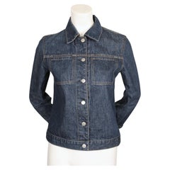 1990's HELMUT LANG classic slim denim jacket with long turn up cuffs