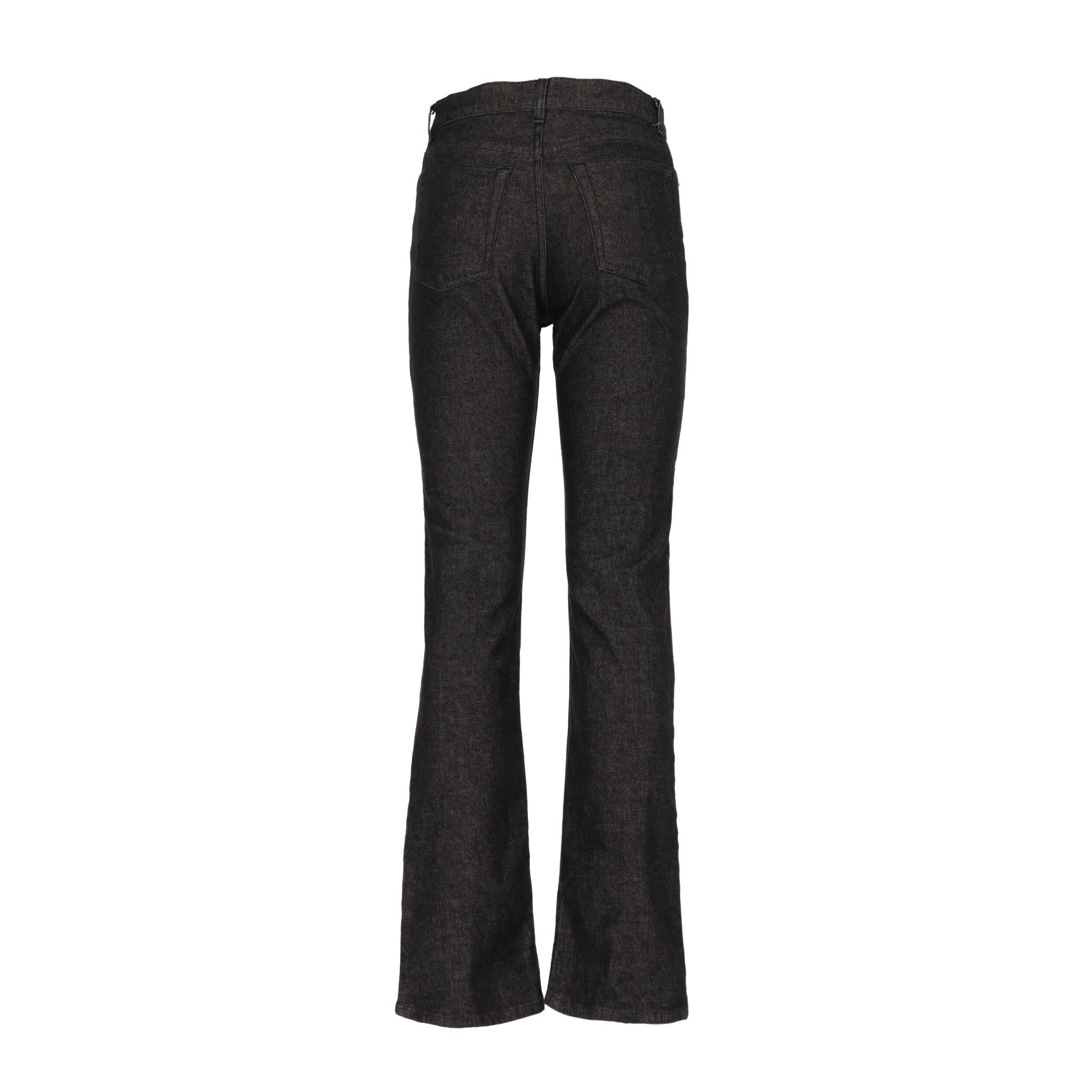 Black 1990s Helmut Lang Dark Grey Denim Trousers For Sale