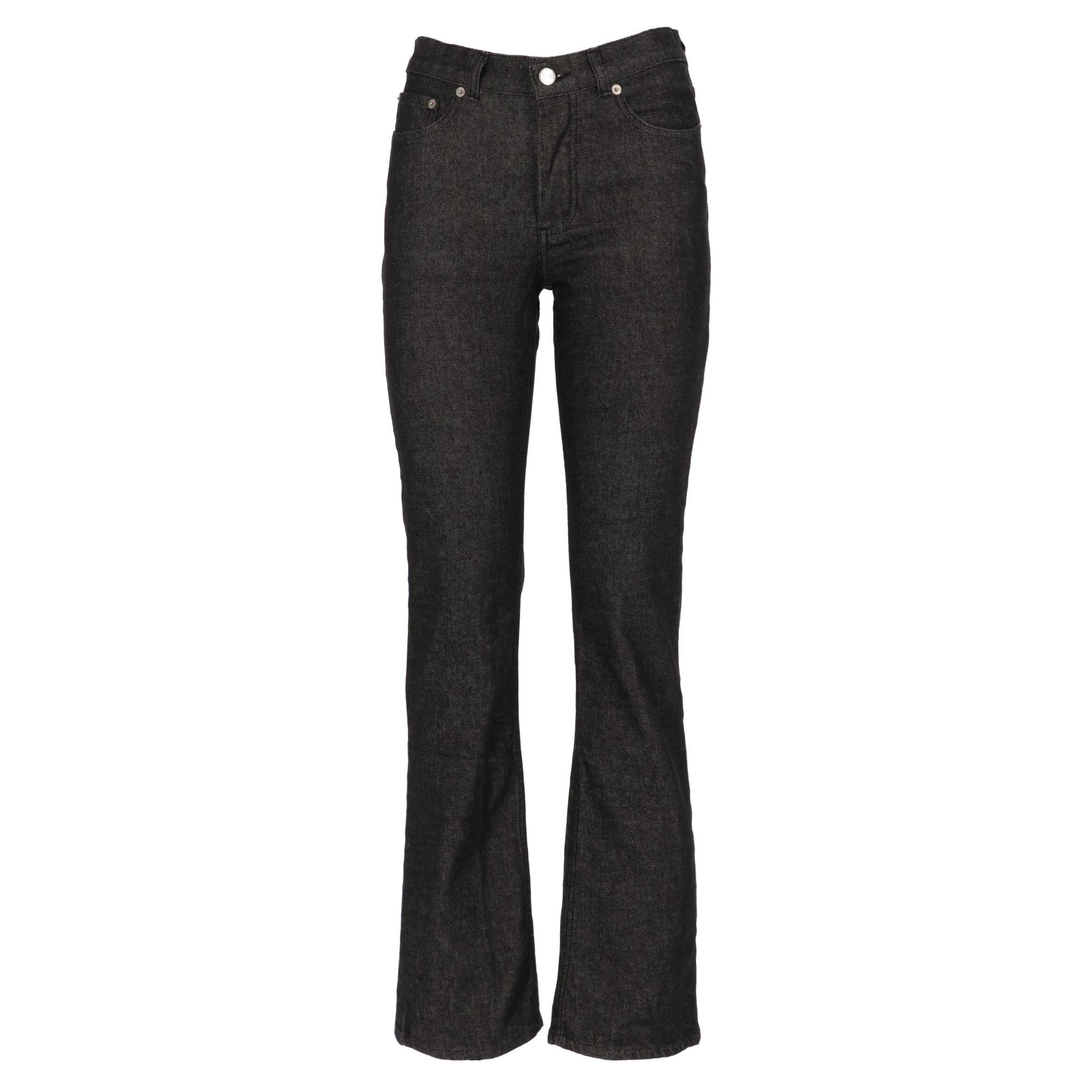 1990s Helmut Lang Dark Grey Denim Trousers For Sale