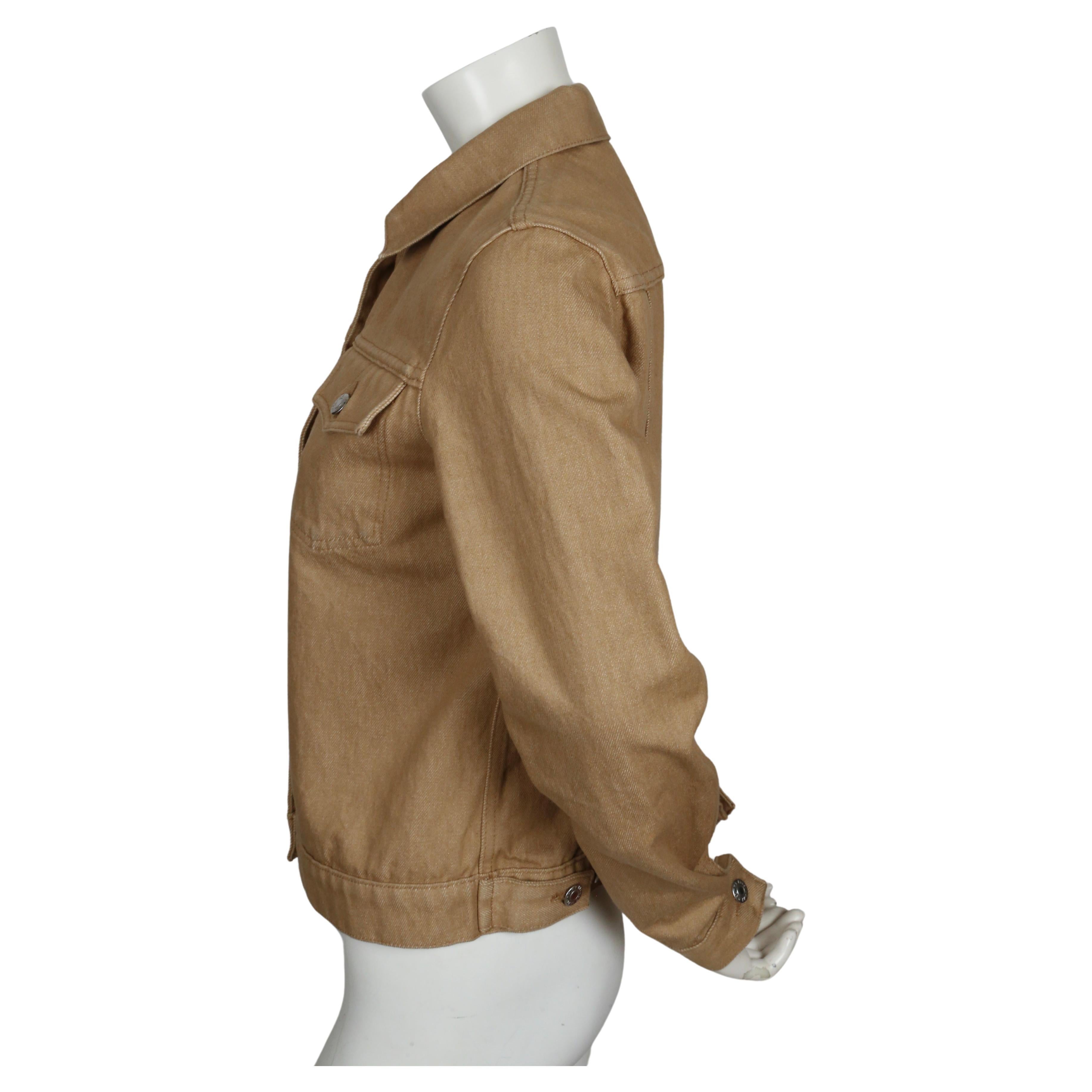 1990's HELMUT LANG tan denim jacket  In Good Condition For Sale In San Fransisco, CA