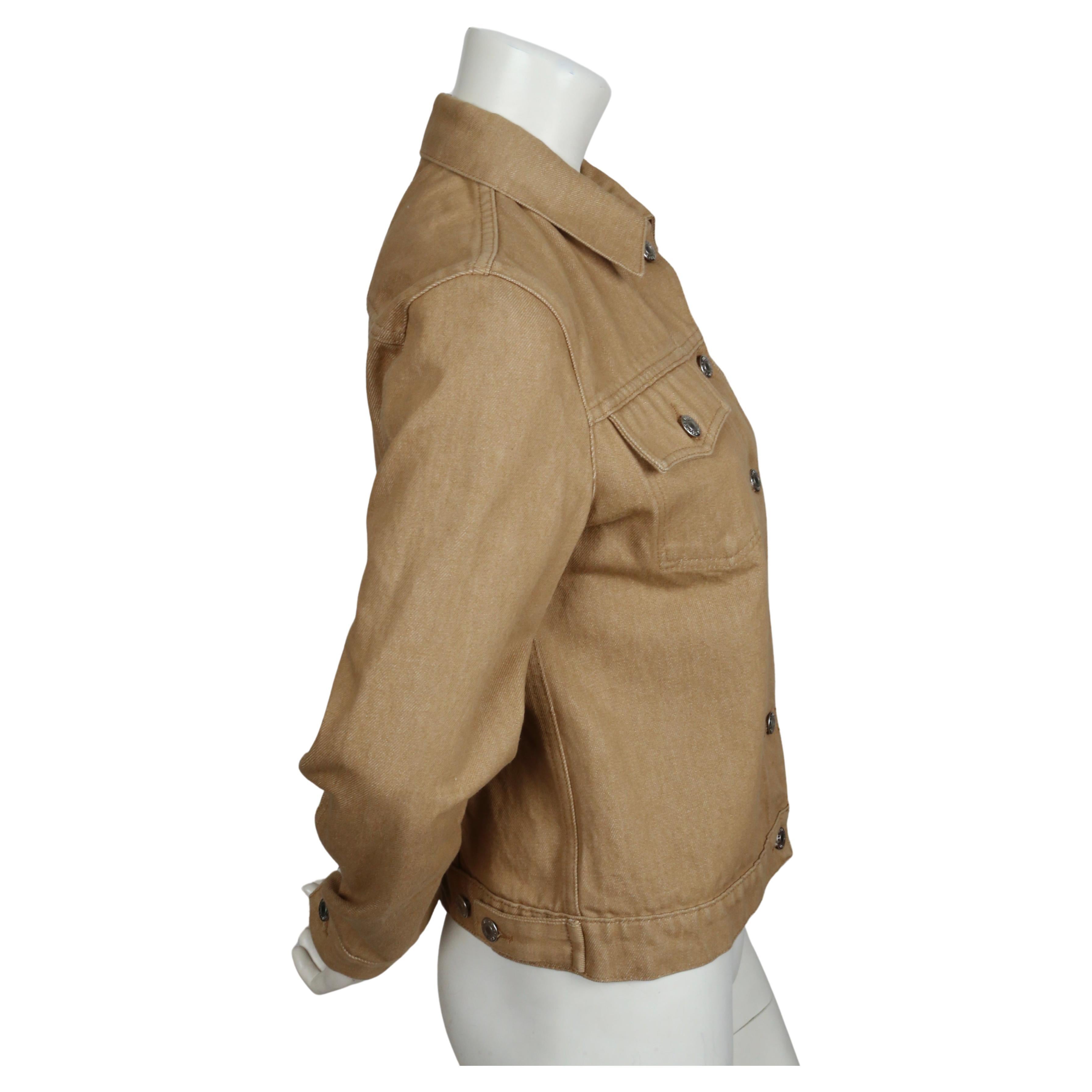 1990's HELMUT LANG tan denim jacket  For Sale 2