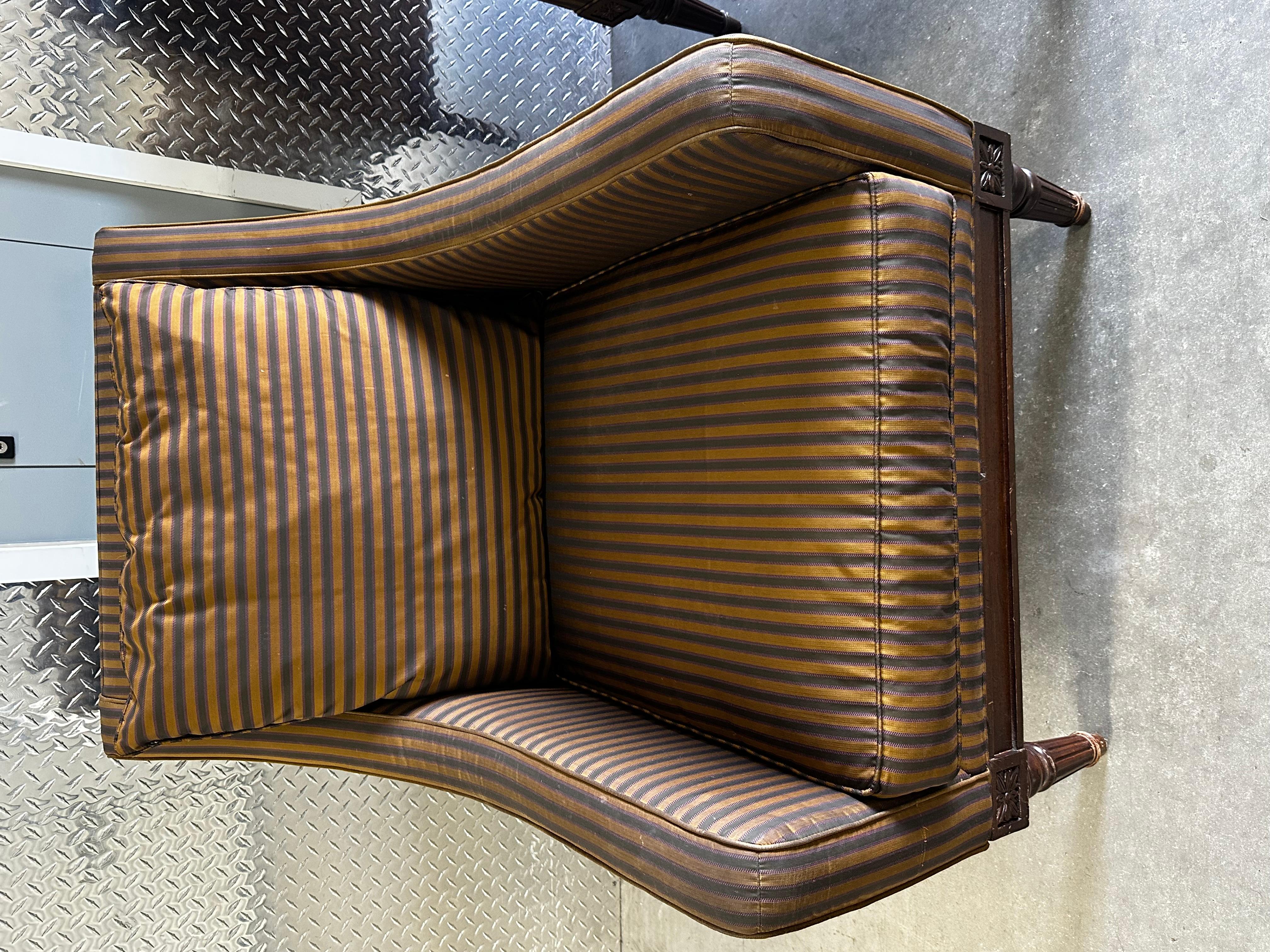 Sedie da club in stile neoclassico Henderson Stripes Down degli anni '90, Set di 2 in vendita 2