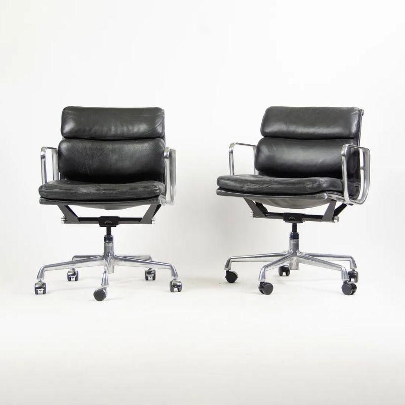 Late 20th Century 1990s Herman Miller Eames Soft Pad Management Desk Chair in Black Leather