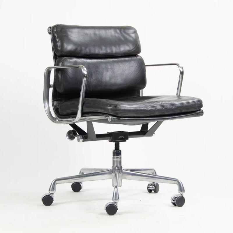 1990s Herman Miller Eames Soft Pad Management Desk Chair in Black Leather 1