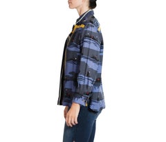 1990S Hermes Blue & Black Silk Nautical Print Shirt
