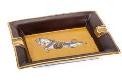 1990er Hermès Aschenbecher aus braunem Pferdeporzellan