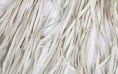 1990's Hermes Cashmere Leather Cream Fringe Shawl