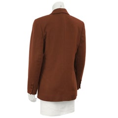 1990's Hermes Classic Cashmere Double Breasted Jacket in Rust