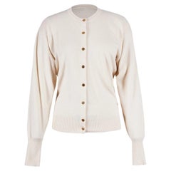Vintage 1990's Hermès Cream Cardigan with Gold Buttons