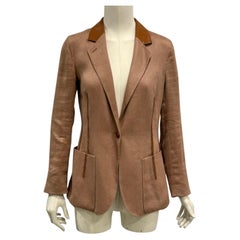 1990s Hermès leather collar blazer