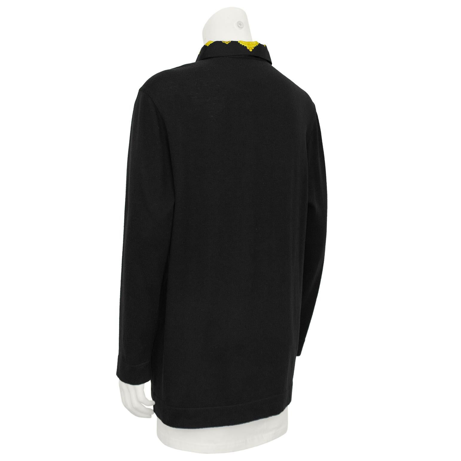 1990s Hermes Parures des Sables Black Silk & Cashmere Cardigan In Good Condition For Sale In Toronto, Ontario
