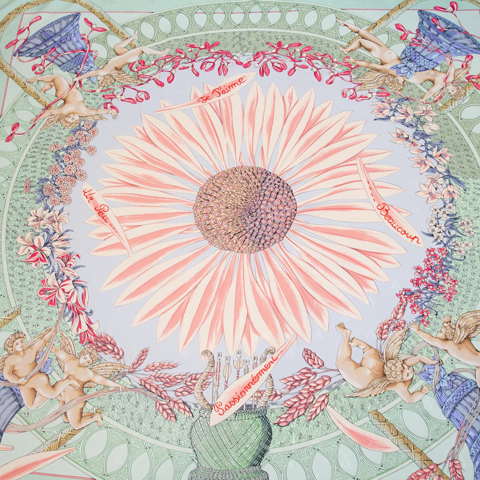 echarpe en soie pastel Hermès des années 1990 