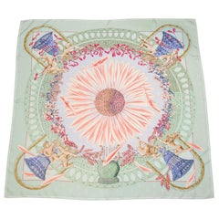 Vintage 1990s Hermes Pastel Silk 'Je t'aime un peu...beaucoup passionnément' Scarf 