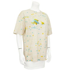 1990 Hermes Silk Cotton Bland Mosaic Tile Fish T-Shirt