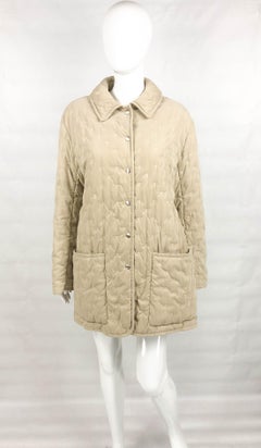 1990's Hermes Taupe Quilted Jacket