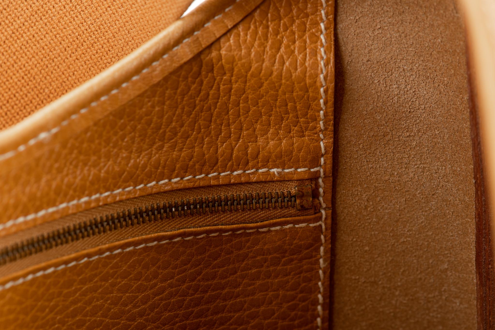 1990's Hermes Vintage Natural Leather Shoulder Bag  2