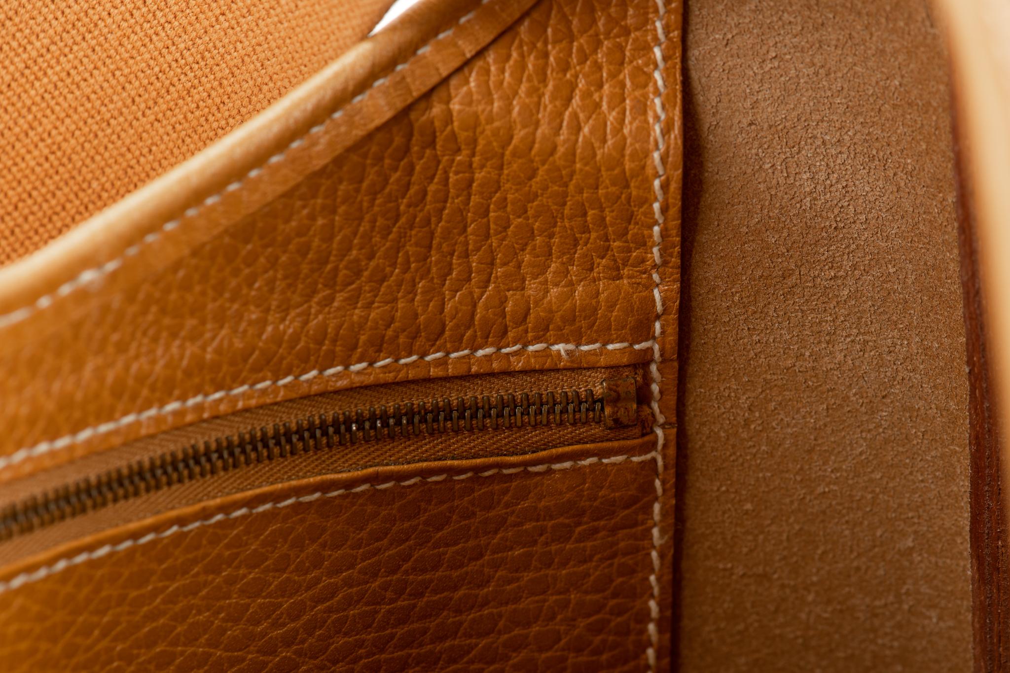 1990's Hermes Vintage Natural Leather Shoulder Bag 2