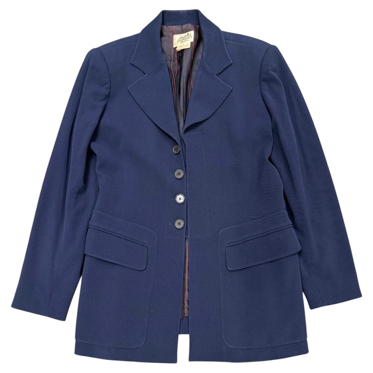 1990s Hermes wool tailored blazer For Sale